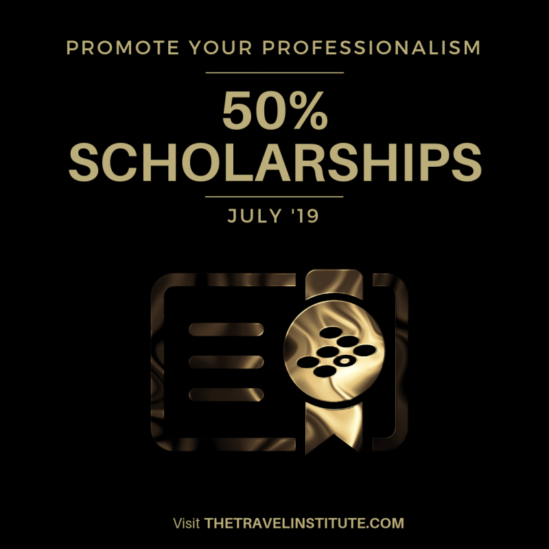 Promote Your Professionalism Scholarship advertising square in gold foil on a black background
