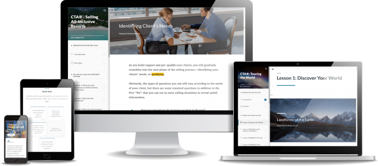 CTA sample pages on a variety of computer and mobile devices