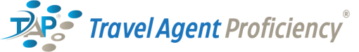 TAP Logo and Travel Agent Proficiency test name logo - rectangle