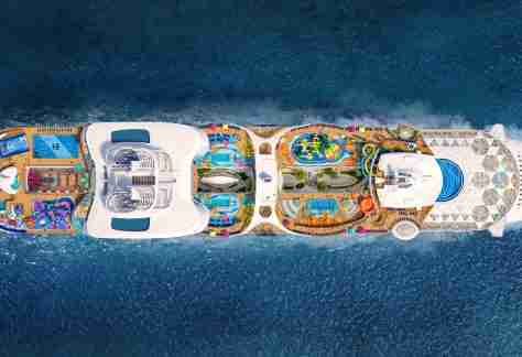 Royal Caribbean's Utopia of the Seas as seen from above - Photo courtesy Royal Caribbean International