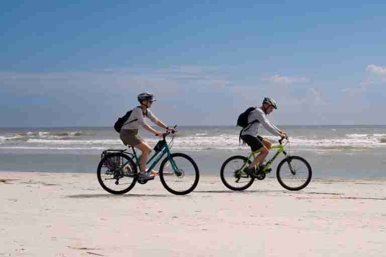 Two bikers on Hilton Head Island Beach
