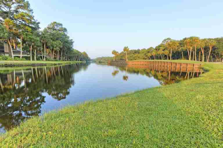 View of a water hazard on a Hilton Head Golf Course