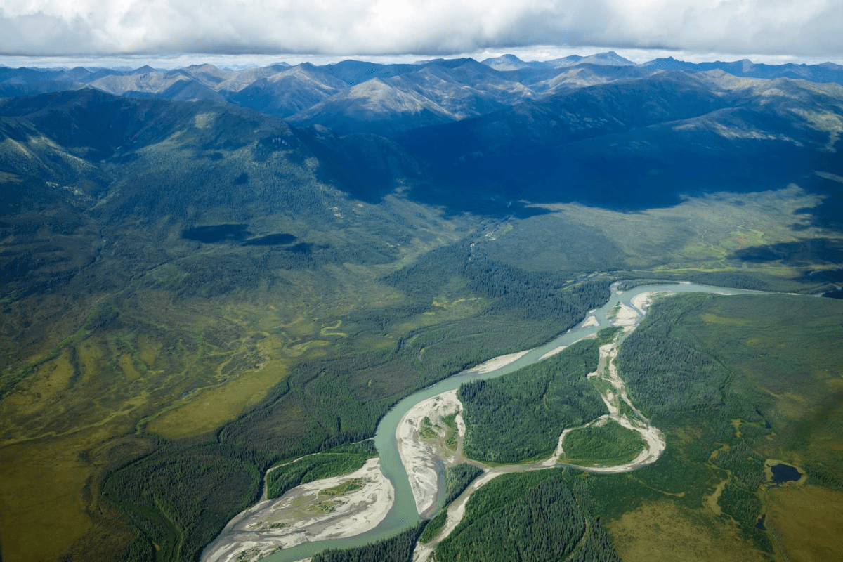 Aerial view of Gates of the Arctic National Park